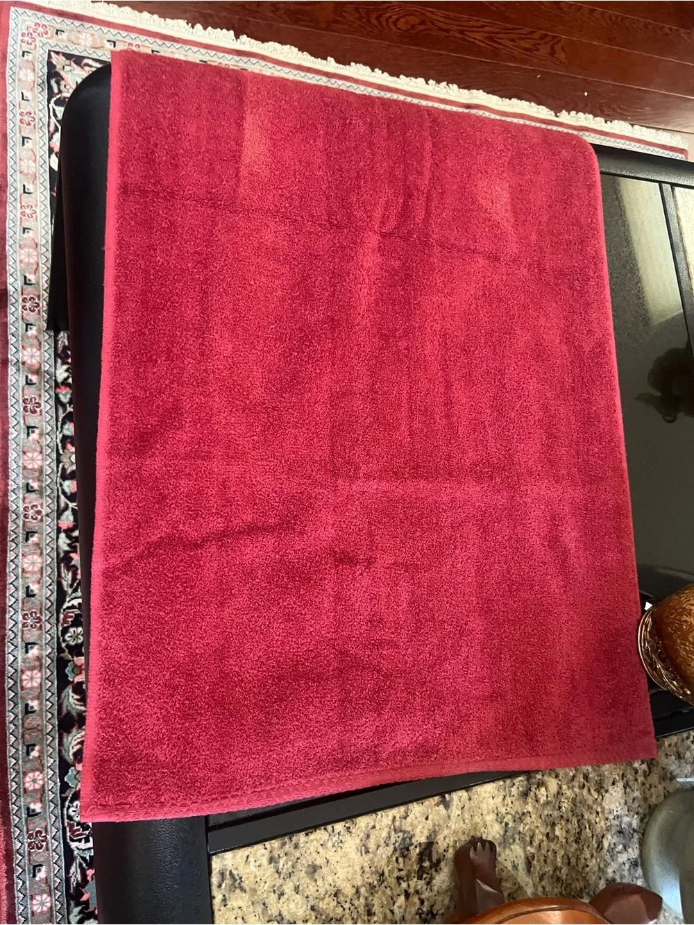 Avanti Burgundy Embroidered Floral Hand Towel